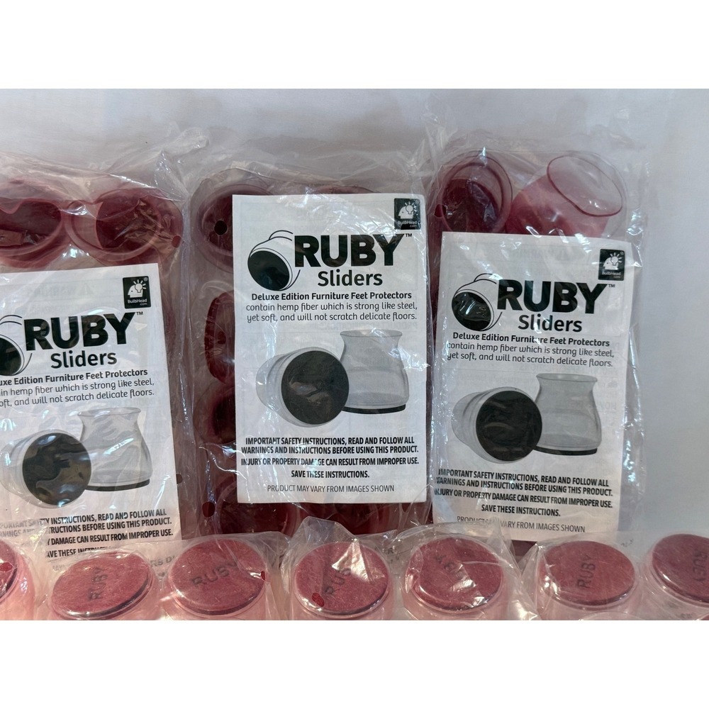 Lot of 7 Ruby Sliders Furniture Feet Protectors 56 Total Pieces 15441